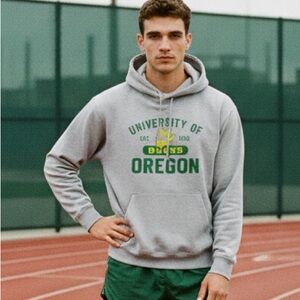 Oregon University Ducks Hoodie Grey College Sweatshirt size Medium